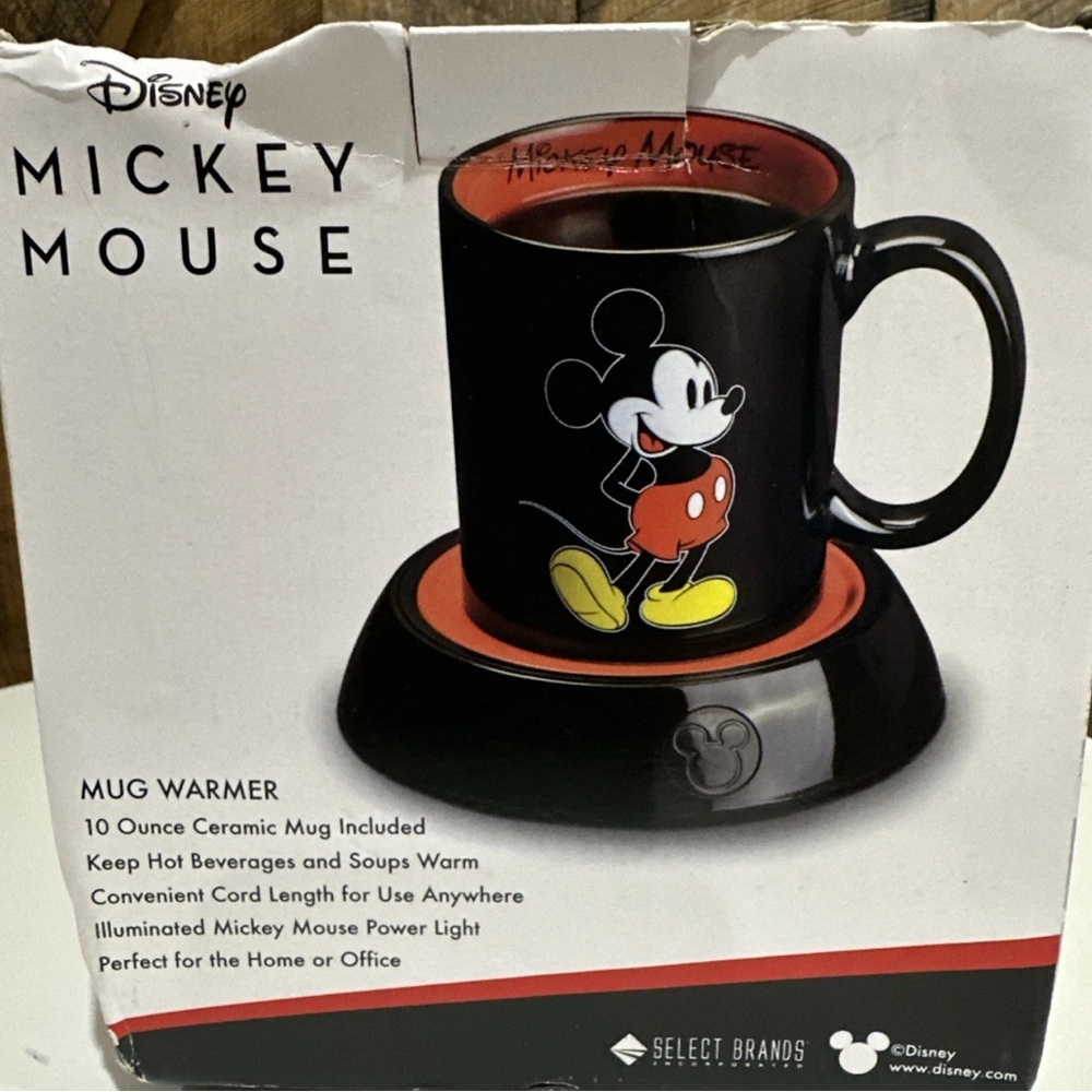 Disney Classic Mickey Mouse Coffee Mug with Electric Warmer 10oz Ceramic Cup - Picture 3 of 8